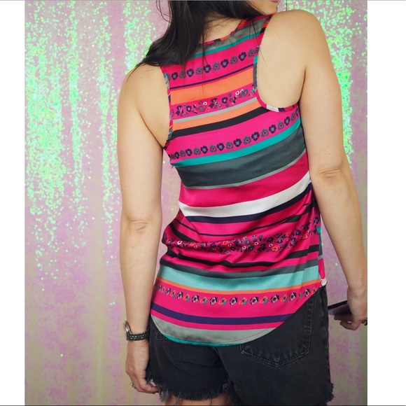 A.K.A. Silky Pattern Stripe Light Summer Tank 👓 - Picture 4 of 6